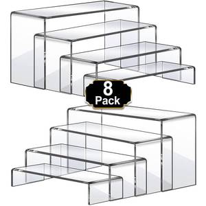 lot 18254 image: Acrylic Risers Display Stands, Acrylic Stands for Display 8Pcs 2Set - Retail $21