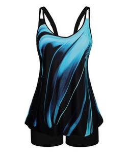 lot 18257 image: Womens Swimsuits Tummy Control Printed Tankini Sets High Waist Swimwear (xl) - Retail $33