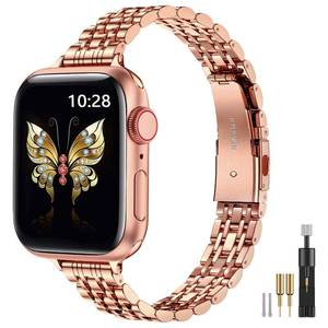 lot 18261 image: Slim Metal Band Compatible with Apple Watch Bands 42414038mm - Retail $18