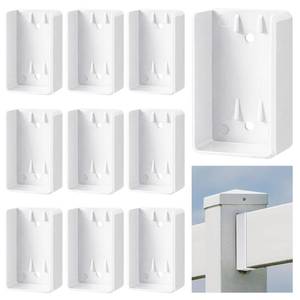 lot 18273 image: 10 Pcs Vinyl Fence Brackets, 2 X 3.5 - Retail $22