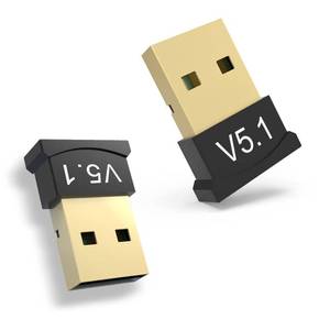 lot 18288 image: 2 Pack Bluetooth Adapter for PC, Wansurs USB Bluetooth Adapter 5.1 EDR, BT Dongle Wireless Receiver for Speaker, Mouse, Keyboard, Headphones Compatible with Win1011 - Retail $6