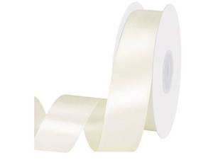 lot 18295 image: Ivory Satin Ribbon 1 Inch 30 Yards Cream Double Faced Polyester - Retail $7