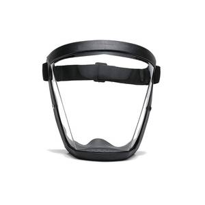 lot 18299 image: Super Protective Face Shield,Anti Fog Mask,Adult Clear Face Shield,Plastic Face Mask ��Black�� - Retail $18