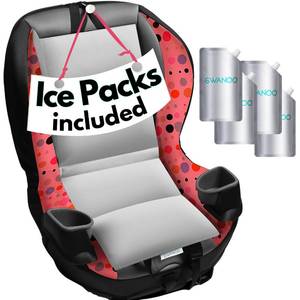 lot 18312 image: Car Seat Cooling Pad wIce Pack, Grey, 4-Pack, Sun & Heat Protector - Retail $30