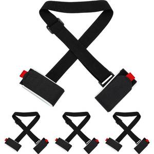 lot 18325 image: 4 Pack Ski Carrier Straps Adjustable Shoulder with Cushioned Fastener Tape Strap Loop Strong for Adults Kids(Black) - Retail $8