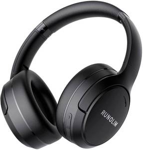 lot 18342 image: Active Noise Cancelling Headphones, Wireless Bluetooth Over Ear - Retail $22
