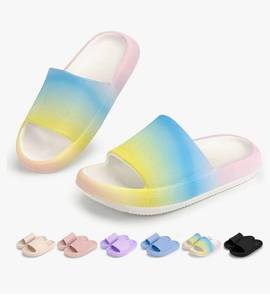 lot 18347 image: Cloud Slides for Kids Boys Girls Shower Slippers Open Toe Pillow Sandals (size 1) - Retail $17