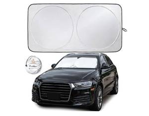 lot 18348 image: Car Sun Shade for Windshield Foldable Front Window Cover Universal Fit - Retail $20