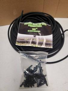 lot 18353 image: Soaker Hose Kit with Connectors 100 ft 14 Inch Diameter - Retail $45