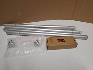 lot 18359 image: Curtain Rods for Windows, 32 to 58 Inch, Silver, Single Drapery Rod - Retail $14