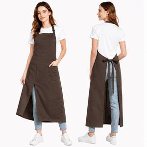 lot 18369 image: Pottery Split-Leg Make Ceramic Apron, Long Split-Leg Artist Painting Apron with 3 Pockets for Men and Women (Brown) 2 pcs  - Retail $18