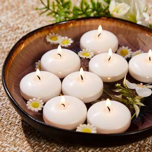 lot 18409 image: 2 inch White Floating Candles, 5-6 Hours Burns 23 Pack Candles Set - Retail $16