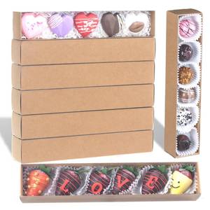 lot 18411 image: 20Pack 12x2.2x2 Inch Kraft Chocolate Covered Strawberry Boxes - Retail $16