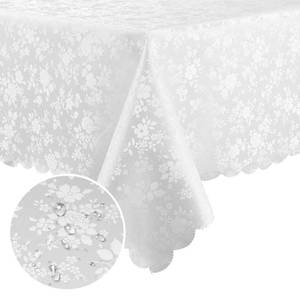 lot 18413 image: Rectangle Table Cloth, Waterproof Heavy Duty Vinyl Tablecloths, Wipeable Washable Table Cover for Kitchen and Dining Room (White, 60 X 84) - Retail $22