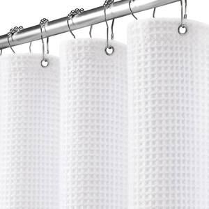 lot 18424 image: Stall Waffle Shower Curtain Heavyweight Cotton Fabric White 48Wx72L - Retail $23