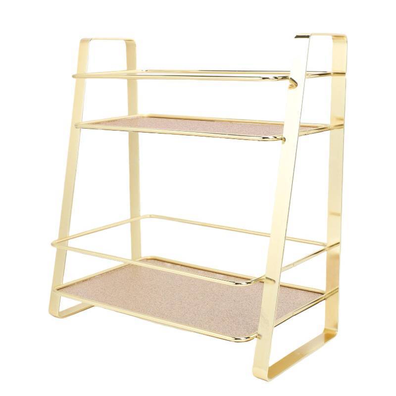lot 60924 image: Diydeg Countertop Shelf, Multilayer Bathroom Organizer for Cosmetics and Perfume with Premium Stainless Steel, Space Saving 2 Tier Design for Vanity and Room Decor