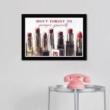 lot 63020 image: Wynwood Studio Prints Fashion and Glam Pamper Yourself Makeup Red and Glam Wall Art Canvas Print