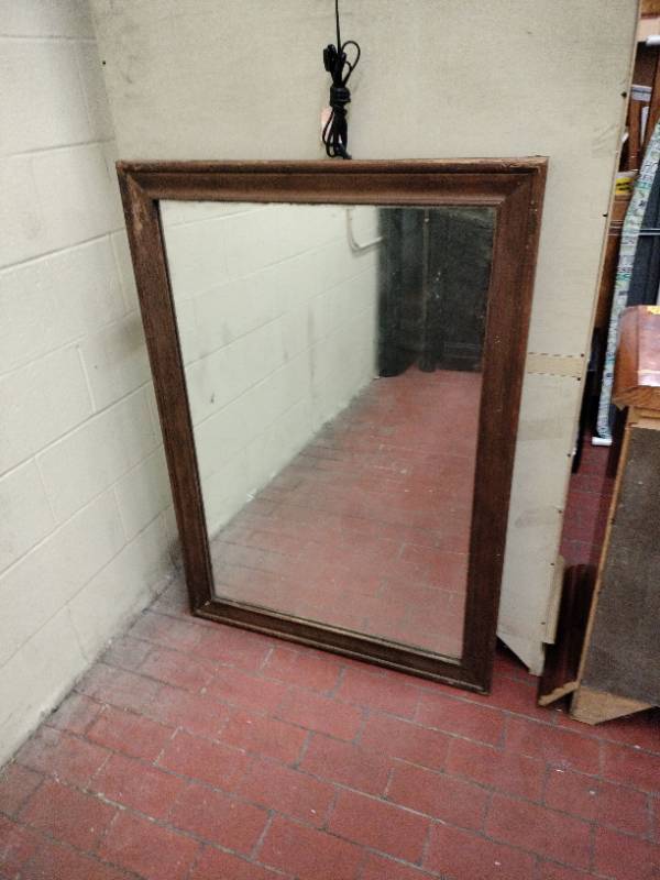 lot 61033 image: vintage rectangular wall mirror