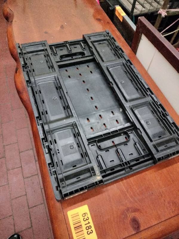 lot 63185 image: Short Black Folding Storage Crate