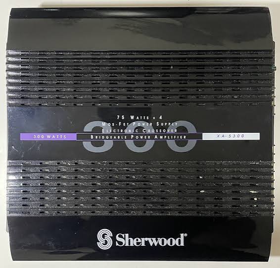 lot 63207 image: Sherwood A100X2 12-volt bridgeable power amplifier