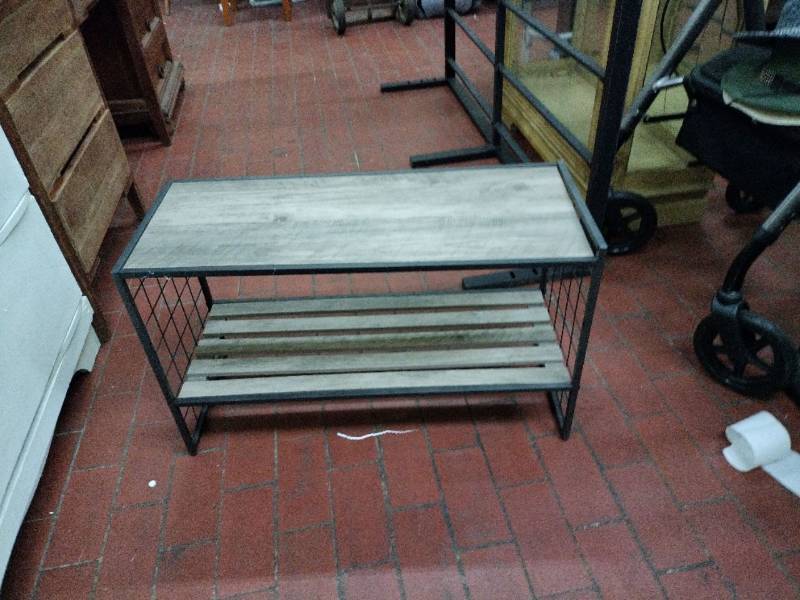 lot 63218 image: industrial-style entryway bench