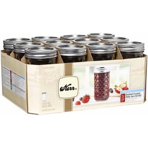 lot 20924 image: Kerr Regular Mouth Quilted Crystal Jelly Jars with Lids & Bands, 12 Count