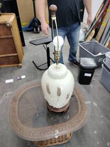 lot 20931 image: Vintage Glass Lamp Base - No Shade