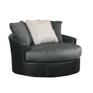 Signature Design by Ashley Furniture Masoli Oversized Swivel Accent Chair in Cobblestone