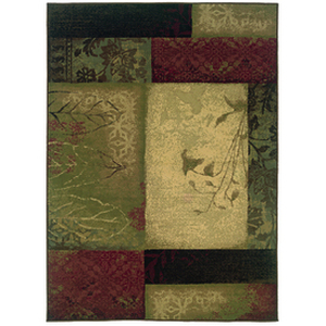 lot 20997 image: Oriental Weavers of America Bedford Rectangular Green Transitional Woven Area Rug (Common 8-ft x 11-ft Actual 7-ft 8-in x 10-ft 11-in)