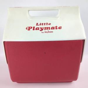 lot 20953 image: vintage Igloo Playmate red and white plastic cooler