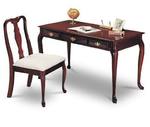 Queen Anne-style cherry finish writing desk and matching chair
