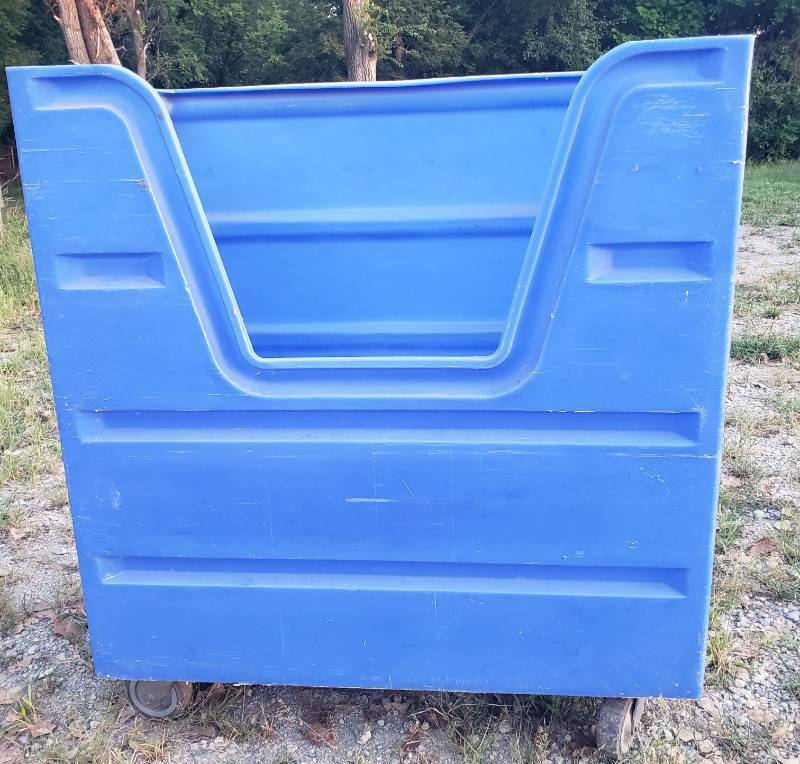 lot 43 image: TINGYE-BROWN Blue POLY-TRUX Molded Industrial Material HandlingLinen Cart - Model #70-P - with 6in Swivel Casters - 48in W x 29in D x 55in T