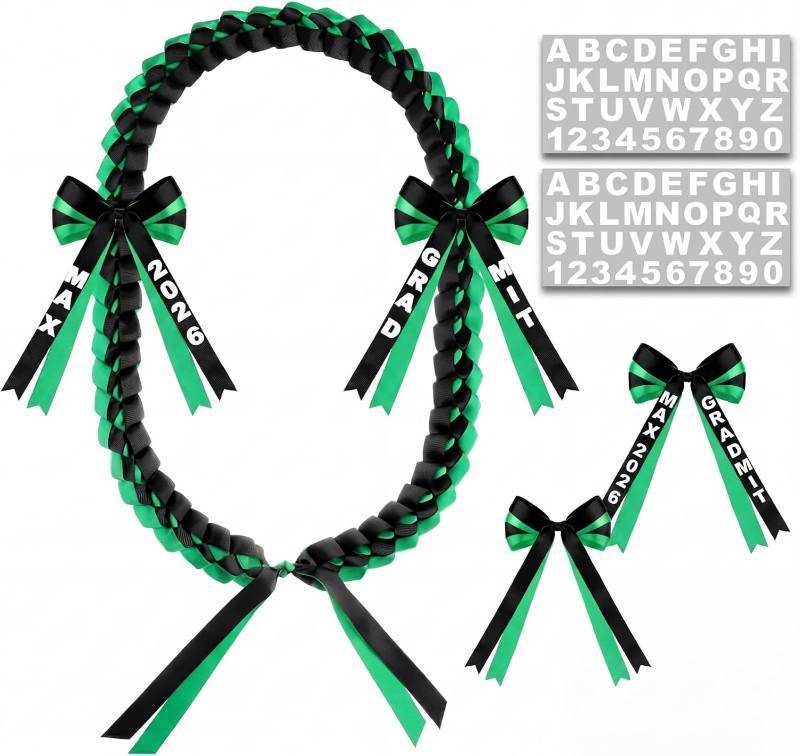lot 13018 image: Graduation Ribbon Lei with Letter Stickers, Class of 2026, Braided Necklace