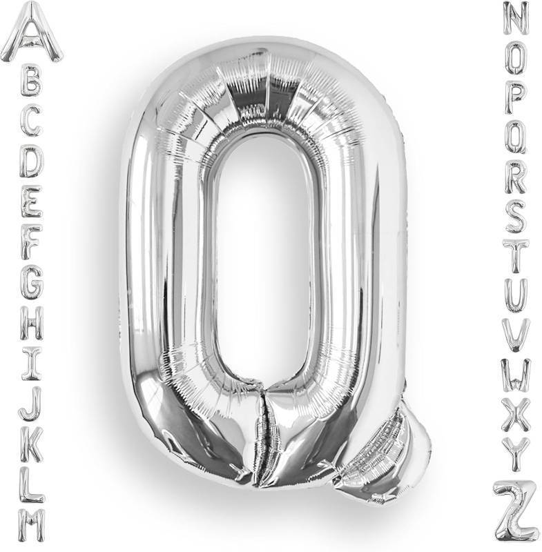 lot 20156 image: AULE 40 Inch Silver Q Balloon Letter Foil A-Z Alphabet Balloons Mylar