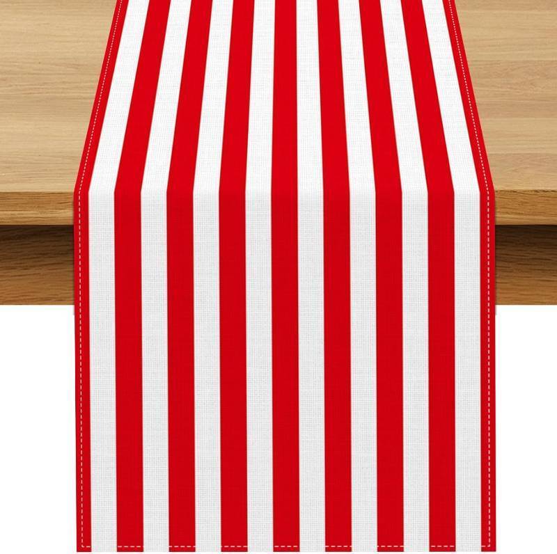 lot 20893 image: Red & White Striped Table Runner - Circus Theme (13 x 108)