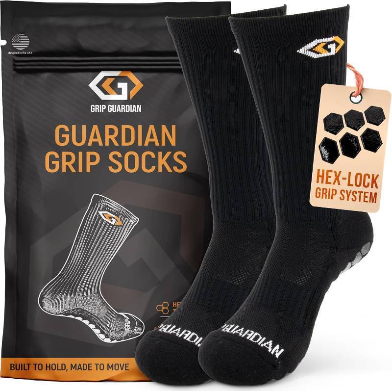 lot 10720 image: Premium Grip Sock - Soccer Grip for Men & Women - Anti-Slip HEX Grip Large