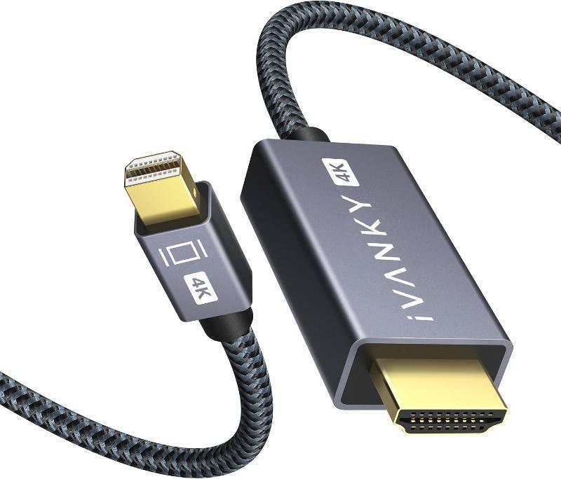 lot 2247 image: IVANKY 4K Mini DisplayPort to HDMI Cable 6ft, 4K30Hz DP to HDMI