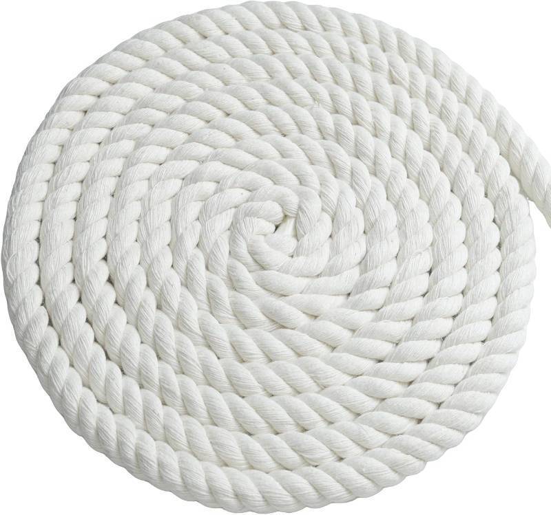 lot 2326 image: 5ft 20mm White Cotton Rope, 3-Strand Twisted, Soft Cord for DIY Crafts