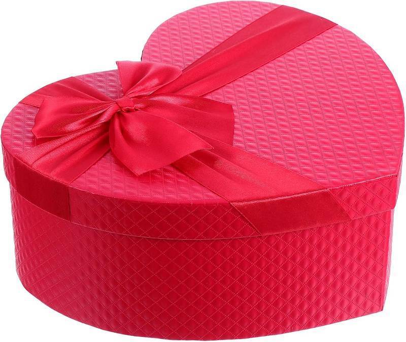 lot 2393 image: Amosfun Heart Shaped Wedding Box, 9x7x3.5in Red Paper, CandyGift Container