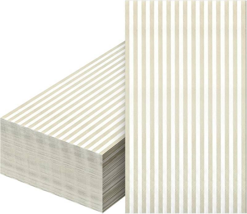 lot 2578 image: 100 Pcs Disposable Napkins, Stripe Style, Light Brown  Toile Napkins