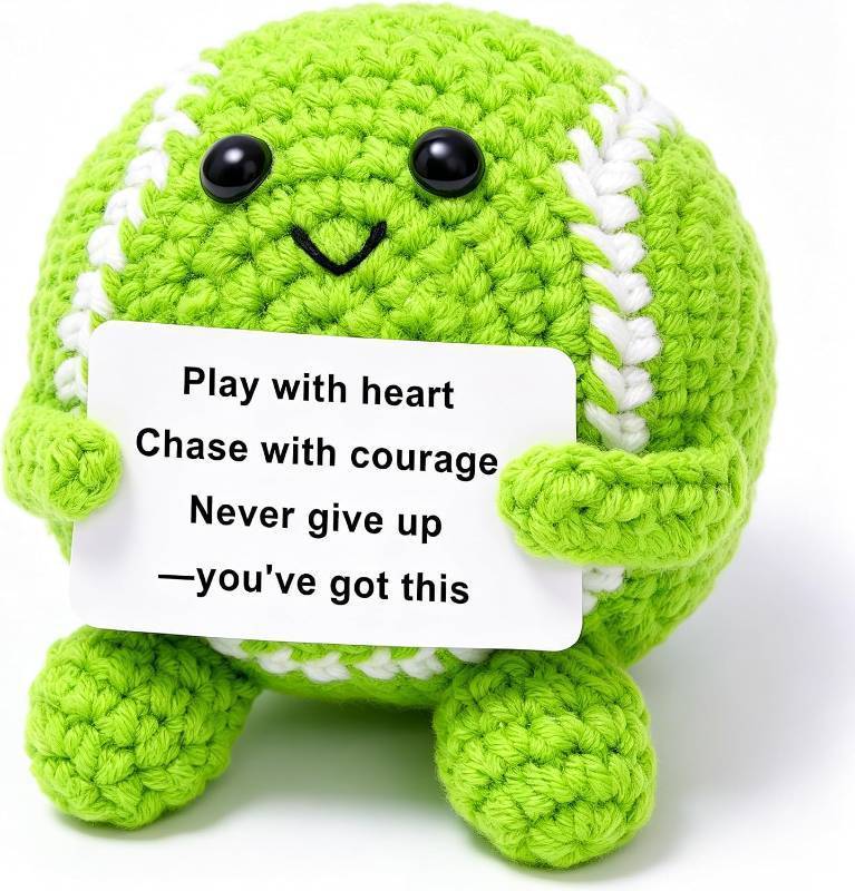 lot 2700 image: Mini Crochet Tennis Ball Gift for Women & Girls, Encouragement Card