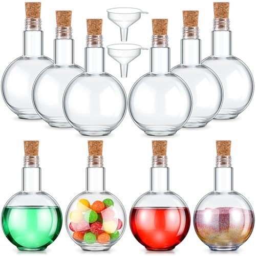 lot 2730 image: Baderke 10 Sets 8 oz Plastic Potion Bottles with Cork Ball Shaped Caps