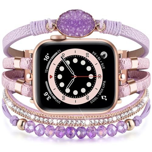 lot 2879 image: VISOOM Beaded Boho Bracelet for Apple Watch 42-46mm (Series 1-10)