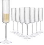 36Pcs Plastic Champagne Flutes, Ribbed, for Weddings & Parties, 6 oz