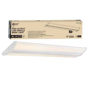 lot 5478 image: 1-Pack 4 ft. 7500 Lumens LED Wraparound Light Fixture 65W 120-277V Bright White 4000K Dimmable Garage Lighting Workshop - Retail $99