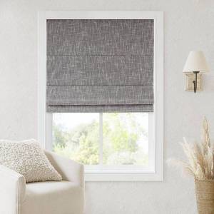 lot 5493 image: Madison Park Quincy Blackout Cordless Roman Shade, Gray 6 pack  - Retail $145