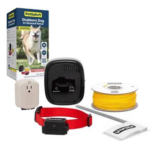 lot 5500 image: PetSafe Stubborn Dog In-Ground Adjustable Fence - Black Waterproof, Battery Powered, For Dogs 6 Months and Up - Retail $456