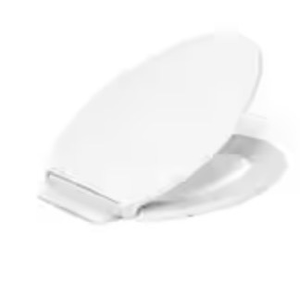 lot 5502 image: Toilet Seat with Cover White Elongated 18in - Retail $0