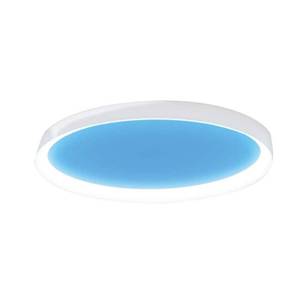 lot 5505 image: 24 in. Vista Artificial Skylight White Integrated LED Oval Ceiling Flush Mount Light MultiMode Color Change 5CCT - Retail $110