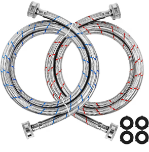 lot 5511 image: 4ft Washer Inlet Hose 2pk hotcold - Retail $0